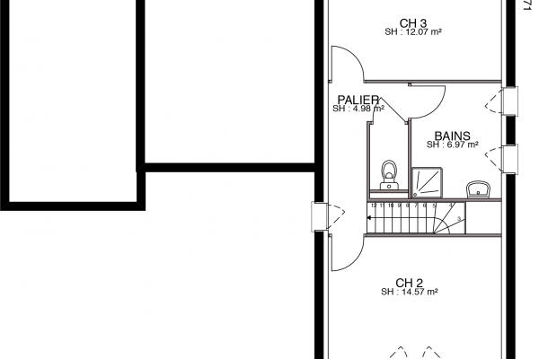 Modèle et plan de maison : Senza - 103.00 m²