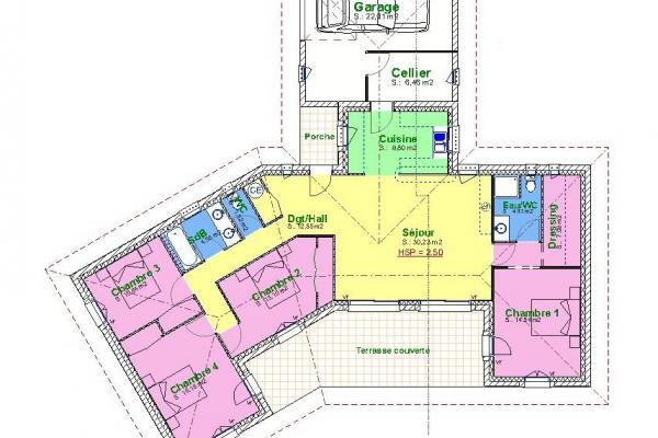 Modèle et plan de maison : Stella - 125.00 m²