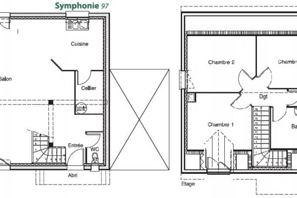 Modèle et plan de maison : Symphonie 97 - 97.00 m²