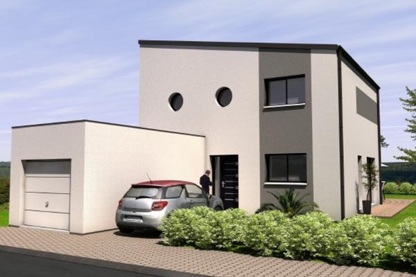 Modèle et plan de maison : Toiture terrasse - 120.00 m²