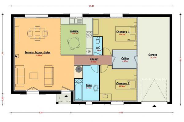 Modèle et plan de maison : Topaze - 83.00 m²