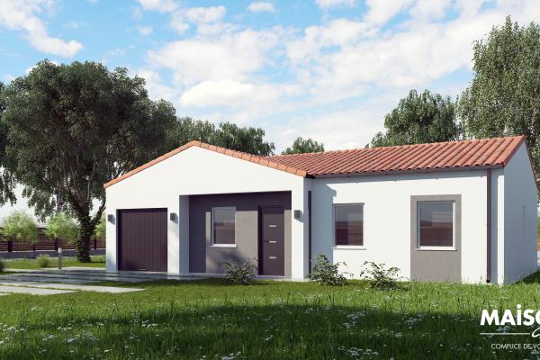 Modèle et plan de maison : Topaze 61 - 61.00 m²