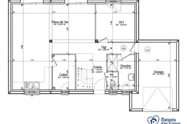 Modèle et plan de maison : Turquoise - 0.00 m²