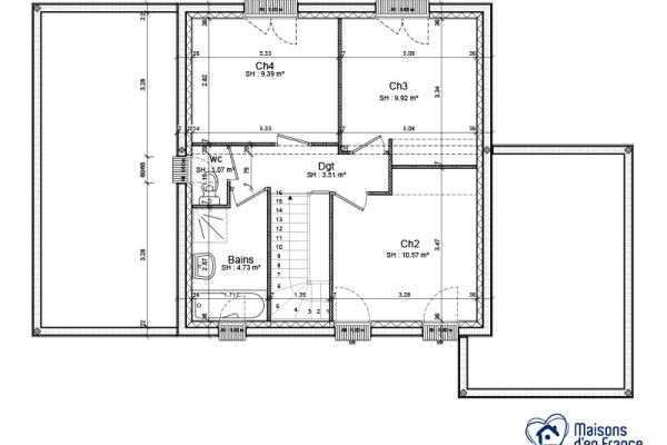 Modèle et plan de maison : Turquoise - 0.00 m²