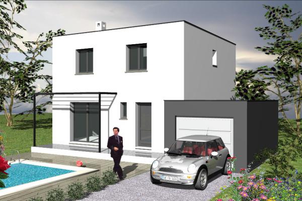 Modèle et plan de maison : Turquoise moderne - 80.00 m²