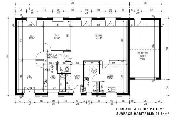Modèle et plan de maison : UNIK 3.097 - 97.00 m²