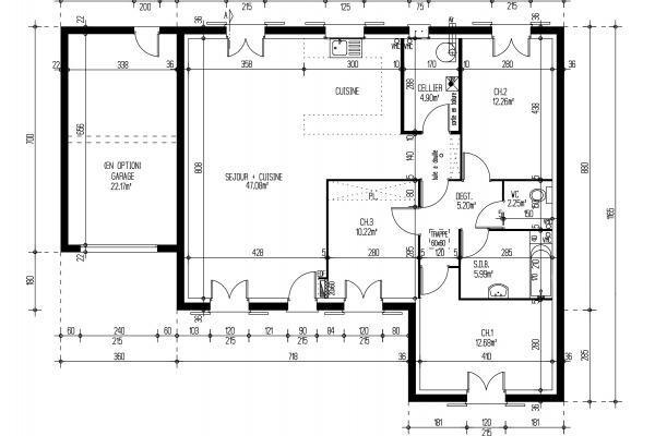 Modèle et plan de maison : UNIK 3.101 - 101.00 m²