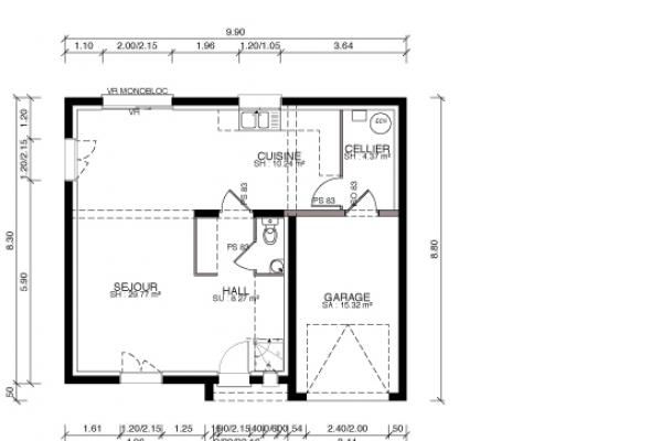 Modèle et plan de maison : Vercelloise 115/107 - 115.00 m²