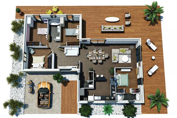 Modèle et plan de maison : Villa Hortense - 90.00 m²