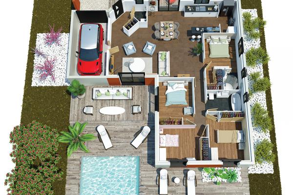 Modèle et plan de maison : Villa Mae - 100.00 m²