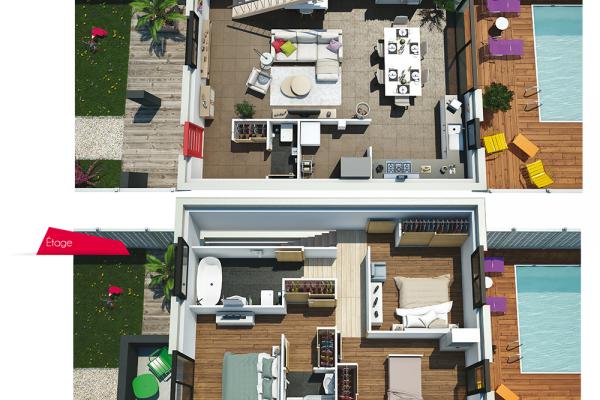 Modèle et plan de maison : Villa Sorën - 100.00 m²