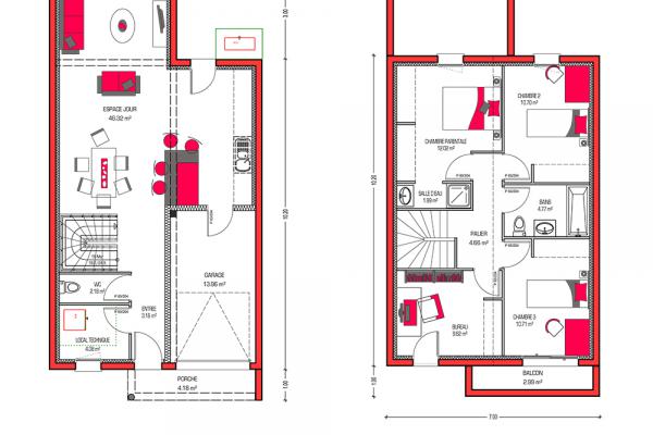 Modèle et plan de maison : Villa Sorën - 110.00 m²