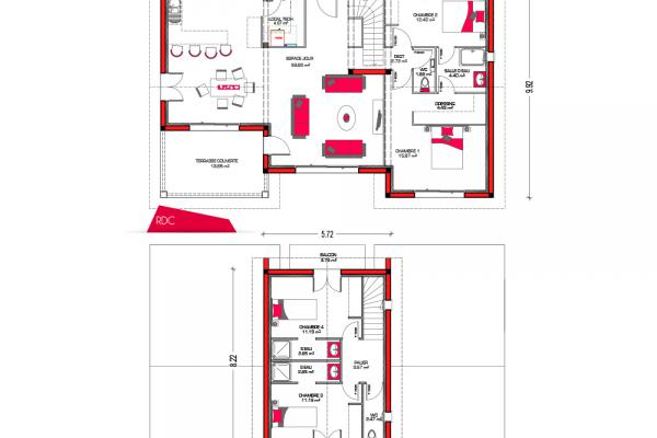 Modèle et plan de maison : Villa Zola - 140.00 m²